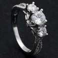 thumbnail image 4 of Heidi Engagement Ring Sterling Silver 3 Stone Cz Womens Ginger Lyne Collection, 4 of 5