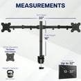 thumbnail image 4 of VIVO Black Dual Monitor Desk Mount Adjustable Stand, Fits Screens up to 32", 4 of 7