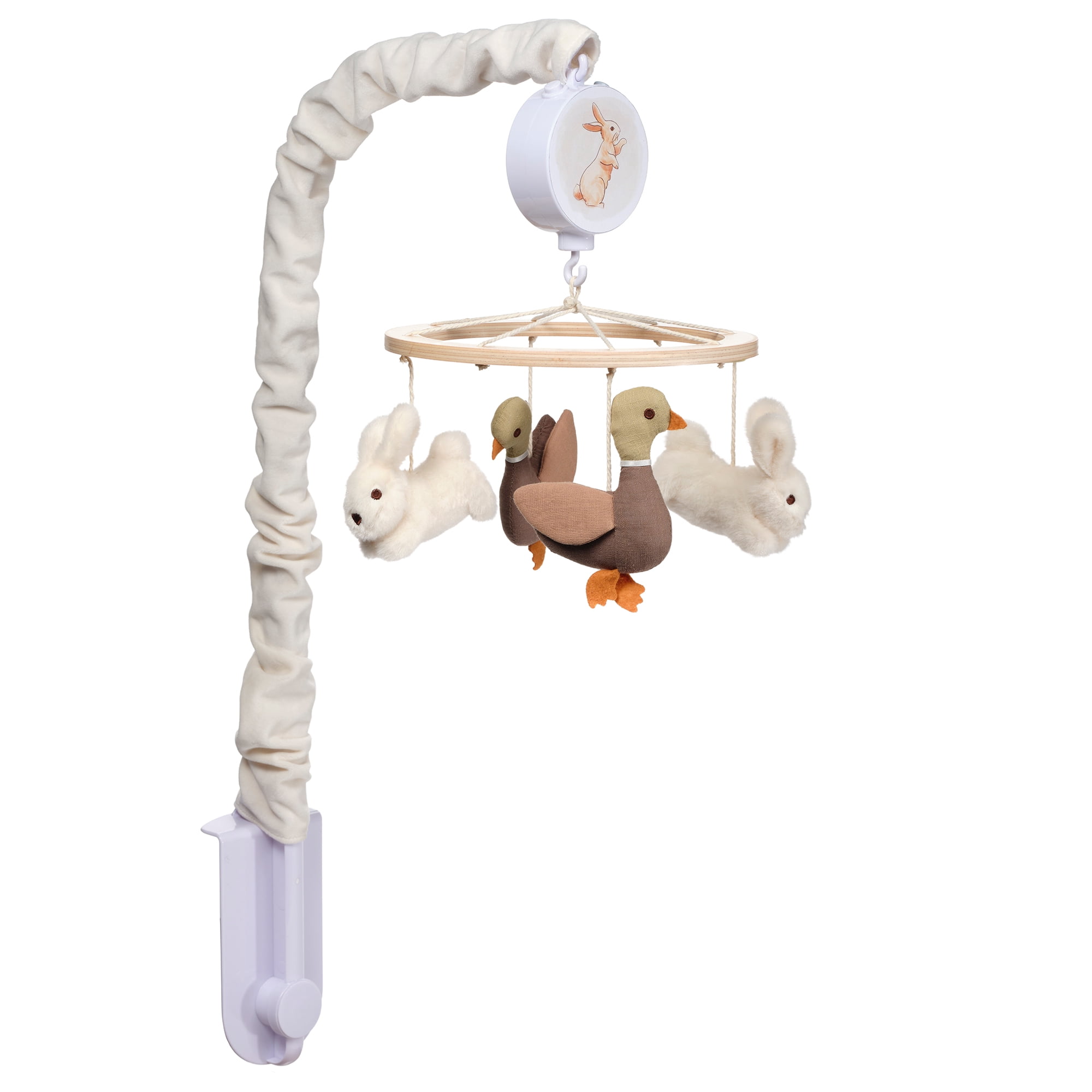 Lambs & Ivy Signature Bunny Hop Musical Baby Crib Mobile Soother Toy