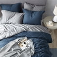 thumbnail image 4 of Bedsure Navy Bedding Set Queen - 7 Pieces Reversible Bed Sets in a Bag with, 4 of 6