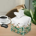 thumbnail image 2 of ZIATUBLE Flower Plants Tissue Box Cover Square Butterfly Leather Tissue Holders Decoration Facial Tissue Holder Storage Washable Napkin Organizer Dispenser Accessories Decor, 2 of 7