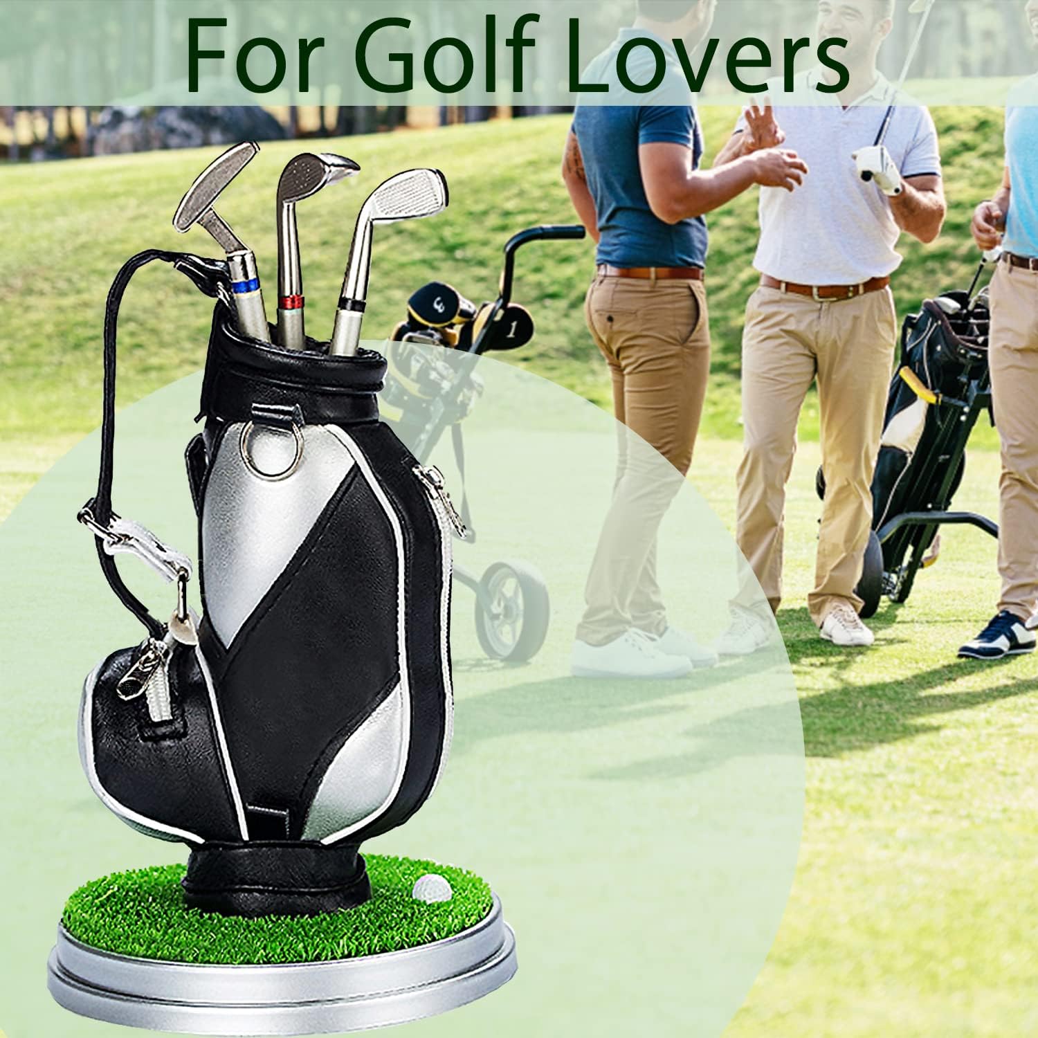 WAAYEE Golf Pen Holder Desk Accessory - Perfect Gifts for Golfers Men & Women | Birthday Graduation Gifts for Dad Husband Boss
