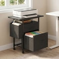thumbnail image 2 of edx 24" Rolling File Cabinet with Drawers & Storage Shelf, Printer Stand Table Fits A4 Letter Size for Home Office, Black, 2 of 8