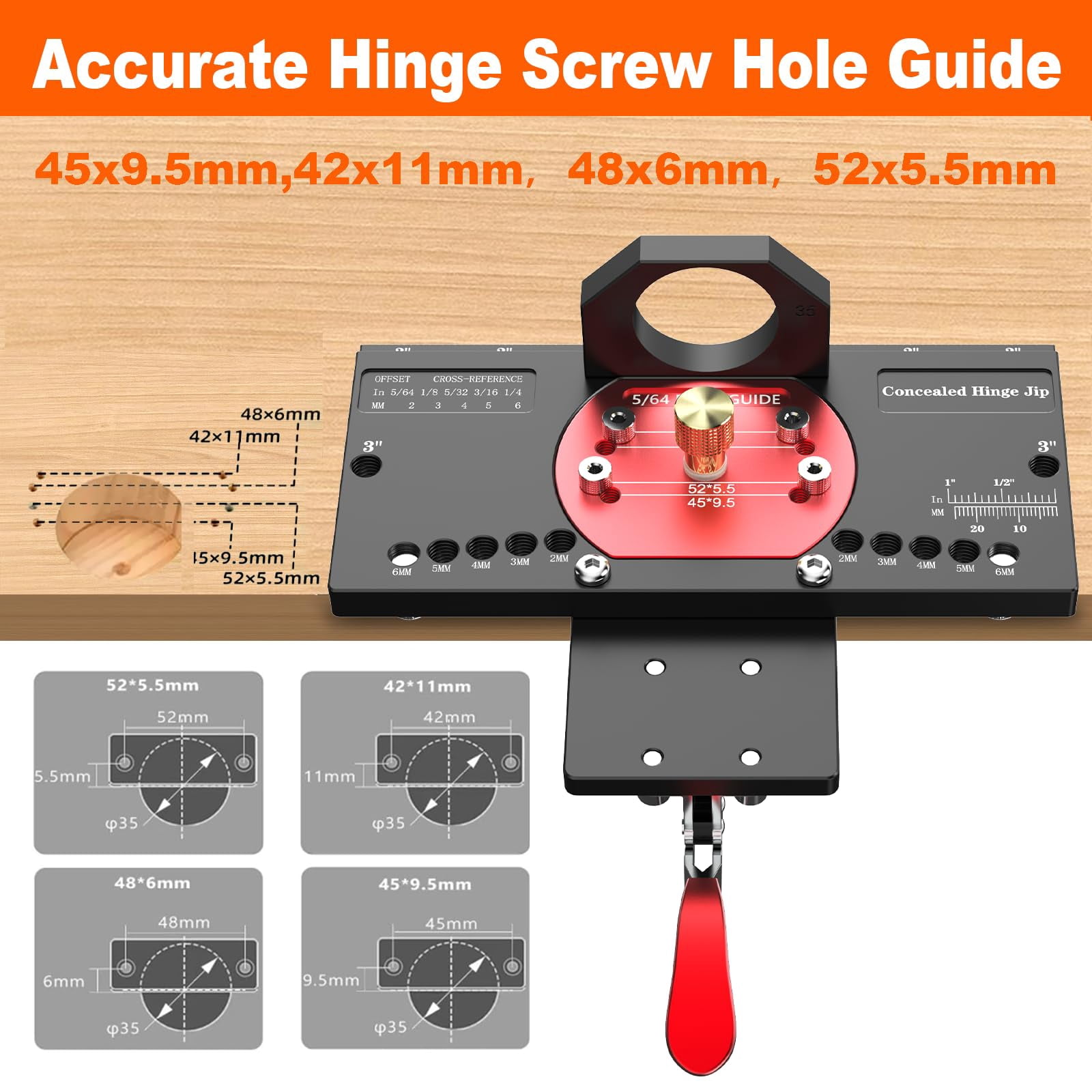 Concealed Hinge Jig With Quick Clamp And Dust Vacuum Adapter 35mm Cabinet Door Hinges Hole Drilling Hardware Jigs For Woodworking Mounting Tool