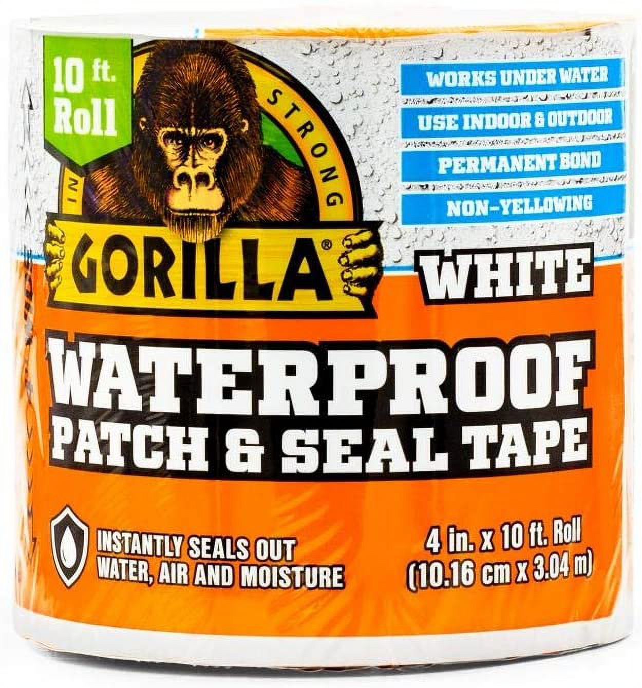 Gorilla 4 in. x 10 ft. White Waterproof Patch and Seal Tape 4-Pack