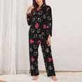 thumbnail image 2 of Easygdp Card Suits Women's Long-Sleeve Shirt and Full-Length Bottom Pajama Set,Two Piece Loungewear Soft Pajama Top and Pants Pjs Sleepwear-Medium, 2 of 7