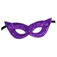 thumbnail image 4 of Máscara de mascarada de Mardi Gras, disfraces de cosplay, máscara de fiesta de lentejuelas, máscara de media cubierta para los ojos Violeta, 4 of 9