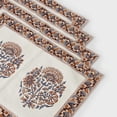 thumbnail image 4 of Mela Artisans 13x18 Inch Set of 4 Cotton Block Printed Placemats, Pink & White, 4 of 5