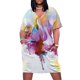 thumbnail image 1 of Vestido colgante con bolsillos para mujer traje de noche con estampado de acuarela para baile Fucsias, 1 of 6