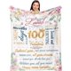 thumbnail image 1 of LHSHID 100th Birthday Gifts for Women Gifts for 100 Year Old Woman 100th Birthday Gift Ideas Best Gifts for Women Turning 100 100th Birthday Decorations 100 Year Old Bday Gifts Blanket 30"x40", 1 of 6