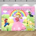 thumbnail image 4 of Fondo de fiesta de princesa Peach con decoración de Super Mario rosa, fondo para cumpleaños de niña, accesorios para estudio fotográfico de baby shower, 4 of 5