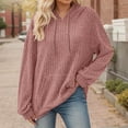 thumbnail image 2 of Hoodie Women Oversized Casual Sweatshirt for Zip Up Style Women's Hooded Long Sleeve Ribbed Pullover Loungewear Soft Cozy Comfortable Warm Winter Fall Spring Outerwear, 2 of 5