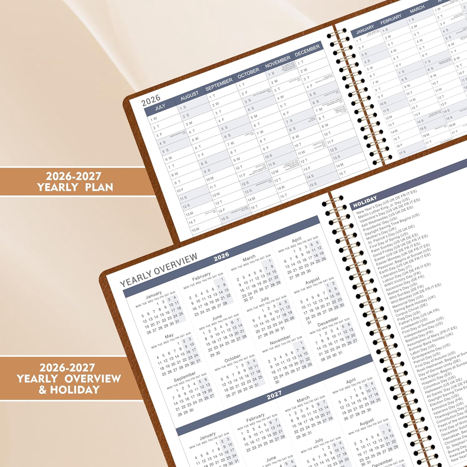 Appointment Book Daily Hourly Planner, July 2026-June 2027, 8.5 x 11 In, Weekly Schedule With 15-Minute Intervals, Flexible Soft Cover, Colorful Tabs, Off-White