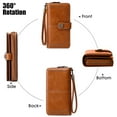 thumbnail image 4 of Women Wallet PU Leather RFID Blocking Purse Large Capacity Credit Card Holder with ID Window - Brown, 4 of 7