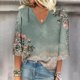thumbnail image 2 of Blusa de Manga Corta Mujeres Cuello en V de Verano Impreso, Top Regular Casual Sexy para el Hogar Y el Uso Diario, 2 of 5