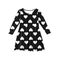 thumbnail image 3 of Abcomgle Girls Long Sleeve Dresses 8-9 Love Heart Valentines Midi Dress for Girls Cute A-Line Long Sleeve Dress Outfits Holiday Crewneck Swing Dress Clothes for Girls,, 3 of 4