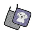 thumbnail image 2 of Carolines Treasures BB1134PTHD Purple Checkered Maltese Pair of Pot Holders, 7.5HX7.5W, multicolor, 2 of 2