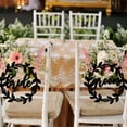 thumbnail image 4 of Bride and Groom Chair Signs - Mr and Mrs Chair Signs for Wedding, Bride Chair Decor, Rustic Wooden Hollow Out Decorative Wedding Signs, 4 of 7