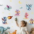thumbnail image 4 of Wall Stickers Watercolor Dragon Peel and Stick Wall Decals 4 Sheets Removable Art Decor for Bedroom Nursery Playroom Bathroom Office Decoration Multi-color, 4 of 9