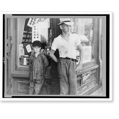 Historic Print, Boys in front of drugstore. Dover, Delaware, 18" x 24"