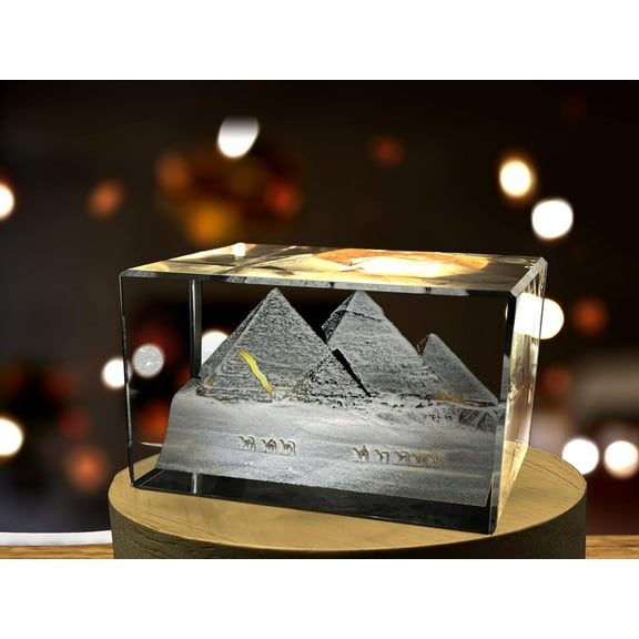 Great Pyramid of Giza 3D Engraved Crystal Keepsake Souvenir