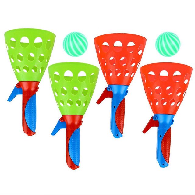2 Sets Launch and Catch Ball Game Set Toss Game Children Outdoor Garden Backyard Play Activity Supplies for Kids