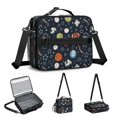 thumbnail image 5 of Football and Volleyball Navy Pattern Bento School Insulated Lunch Bag Box with Shoulder Strap and Bottle Holder, 11" X 9.5" X 3.5", 5 of 5