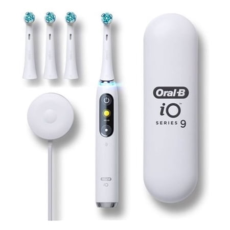 Oral-B iO Series 9 Bluetooth Connectivity Rechargeable Toothbrush, Alabaster White With Smart Pressure Sensor & 7 Brushing Modes