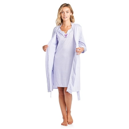 

Casual Nights Women s Sleepwear 2 Piece Nightgown and Robe Set - Purple - Medium