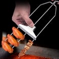 thumbnail image 4 of Njvcvv Barbecue Forks - 2026 3 Way Grill Skewers Kabob Stainless Steel Grill Skewers With Push Slider Bar Reusable Metal Skewer For Meat Chicken Sausages Veggies, 4 of 9