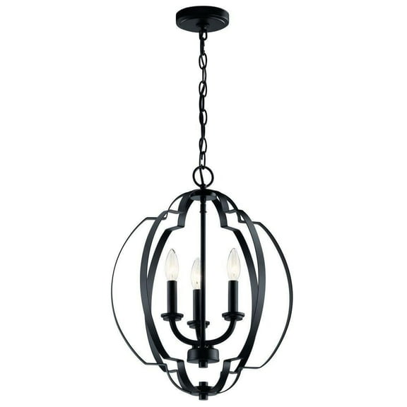 3 Light Pendant 20.75 inches Tall By 16.5 inches Wide-Black Finish Bailey Street Home 147-Bel-3329935