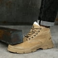 thumbnail image 6 of ywluxe Men's Winter Steel Toe Work Boots - High Top Suede Safety Shoes, Anti-Impact Anti-Puncture, Heat-Resistant Insulated Cotton Lined, Non-Slip Wear-Resistant Work Boots, 6 of 10