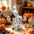 thumbnail image 5 of Halloween Spooky Ghost Skeleton Figurine, White-a Resin Ghost Statue with Graveyard Ghost Scene Skull, Mini Ghost Decor for Halloween Decorations, Indoor Tabletop Home Decor, 5 of 6