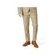thumbnail image 3 of Slim Fit Men's Solid Suit Pants Trouser Flat Front No Pleats Dress Slacks (US, Waist Inseam, 34, 32, Regular, Regular, Beige), 3 of 4