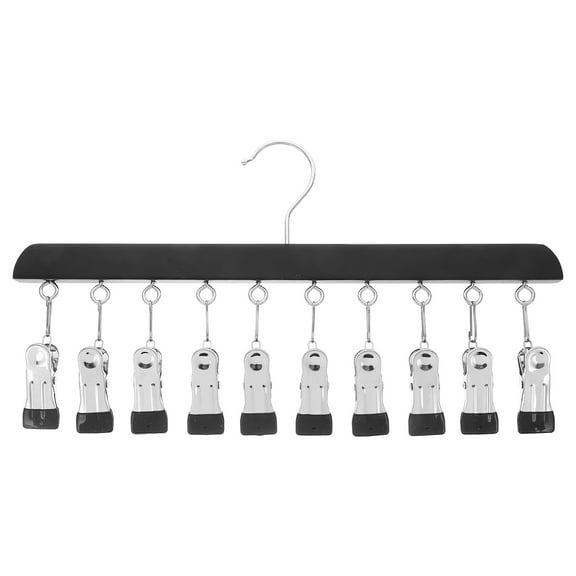 YSNOOWE Sock Drying Rack With Clips Stainless Steel Black Home Use Balcony 1Pcs 14.2X7.7X0.9In