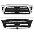 thumbnail image 3 of SEBLAFF Front Bumper Hood Grille Upper Black and White with Chrome Molding Replacement for Toyota Tacoma 2005-2011 5310004360, 3 of 7