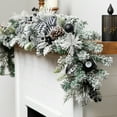thumbnail image 3 of Northlight Flocked Pine with Harlequin Ornaments and Bows Artificial Christmas Garland - 6' x 8" -, 3 of 9