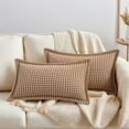 thumbnail image 2 of Unique Bargains Soft Houndstooth Throw Pillow Covers Set of 2 Brown 20" x 12", 2 of 6
