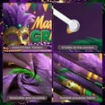 thumbnail image 4 of Purple Feather Mardi Gras Banner Gold Accent Carnival Display Green Bead Glittery Design Festive Backdrop for Mardi Gras Party Carnival Celebration Festive Event, 4 of 9