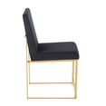 thumbnail image 3 of High Back Fuji Contemporary Dining Chair in Gold and Black Velvet by LumiSource - Set of 2, 3 of 5
