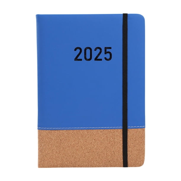 Cuaderno planificador 2025, cuaderno de agenda, cuaderno A5, tapa de PU, organizador de gestión del tiempo Azul
