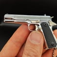 thumbnail image 5 of Llavero colgante de regalo con modelo de pistola de metal completo de 1911 en plata brillante a escala 1:3, 5 of 5
