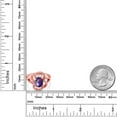 thumbnail image 3 of Gem Stone King 18K Rose Gold Plated Silver Statement Ring Set with Oval Checkerboard Purple Amethyst (2.32 cttw) (Size 8), 3 of 3