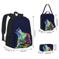 thumbnail image 2 of Easygdp Howling Wolf Mochila para Niños y Niñas con Set de Caja de Almuerzo y Estuche para Lápices 3 en 1, Mochila Escolar Estampada para Adolescentes, 2 of 7