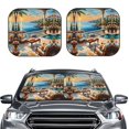 thumbnail image 2 of Windshield Sun Shade, Coastal Style Garden Villa Foldable Car Sun Shade Windshield for Front, 2 Pieces, 2 of 7