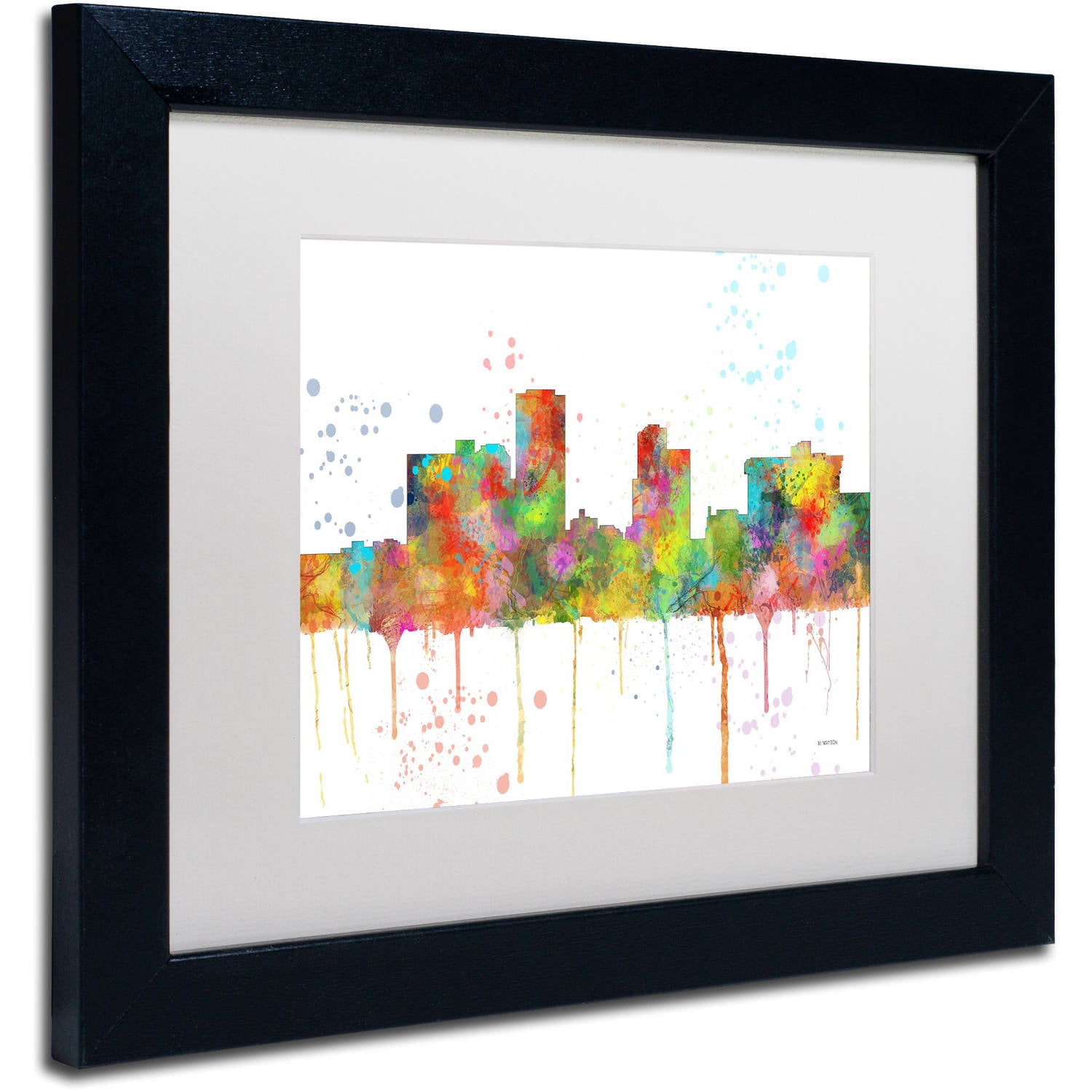 Trademark Fine Art "Little Rock Arkansas Skyline Mclr-1" Canvas Art by Marlene Watson, White Matte, Black Frame