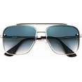 thumbnail image 4 of FEISEDY Sunglasses, Fashion Square Pilot Sunglasses, Vintage Metal Gradient Glasses for Men and Women, B4104, 4 of 15