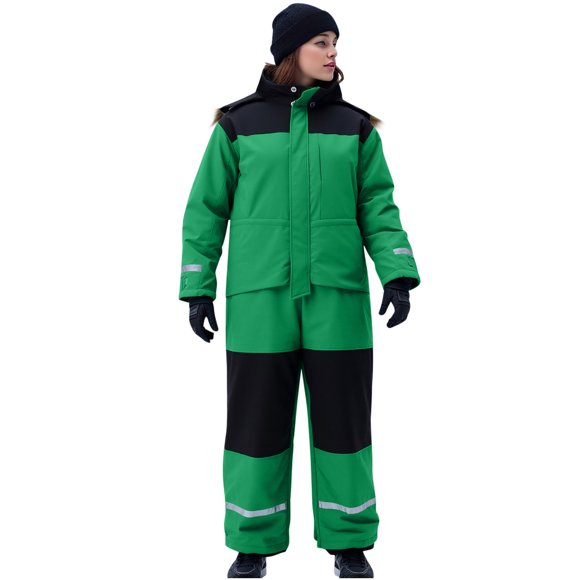 yardsong Combinaison d'Hiver Unisexe pour la Neige - Combinaison de Ski Extérieure Imperméable, Coupe-Vent et Chaude pour Adulte Verte, TG