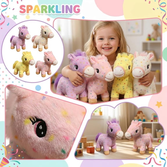 12-Inch Cute Yellow Pony Stuffed Animal Plush Toy, Soft Cuddly Adorable Plushie With Lovely Details, Perfect Hugging Pillow For Home Decor, Bedtime, Playtime For Family, Kids And
