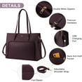 thumbnail image 6 of Lovevook Laptop Tote Bag for Women 15.6", Large Work Bag Nurse Teacher Bag with USB Charging Port, Leather Messager Bag Shoulder Bag Hand Briefcase, 6 of 7